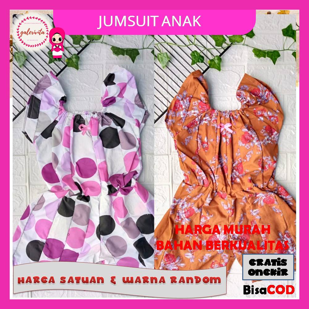 Jumpsuit Bayi Perempuan 6 Bulan - 2 Tahun / Jumpsuit Pendek Anak / Pakaian Jumpsuit Anak Perempuan