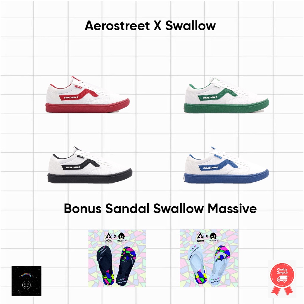 Aerostreet X Swallow  Beli Sepatu Bonus Sandal
