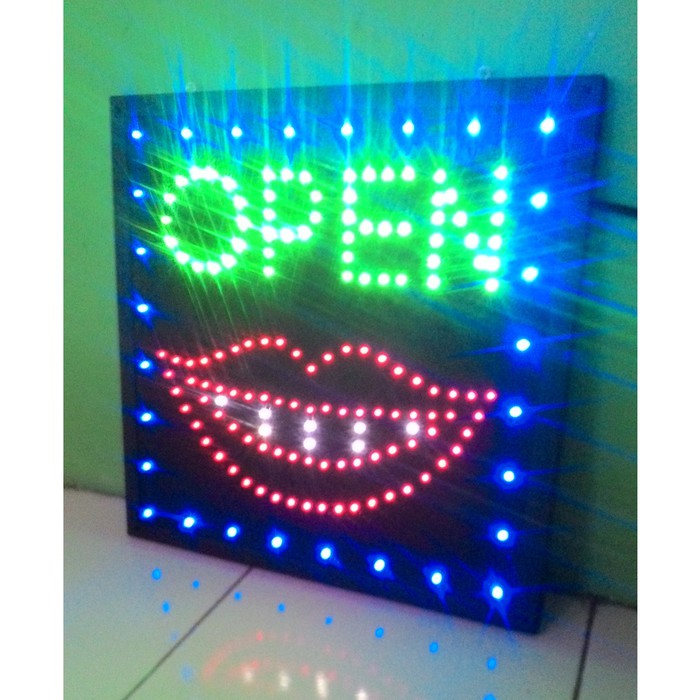 Jual Papan Tulisan Lampu Led Sign Open Logo Bibir Praktek Pasang Kawat Mulut Gigi Indonesia 3131