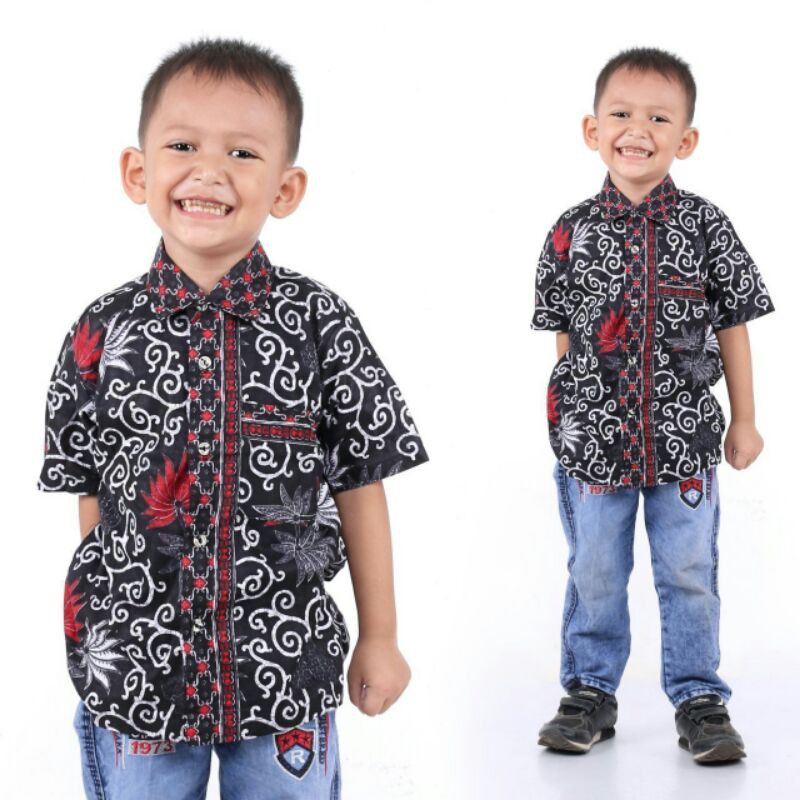 BATIK COUPLE KELUARGA sania ruffle ori ndoro jowi dnt motif Kembang Langit-Hem Anak