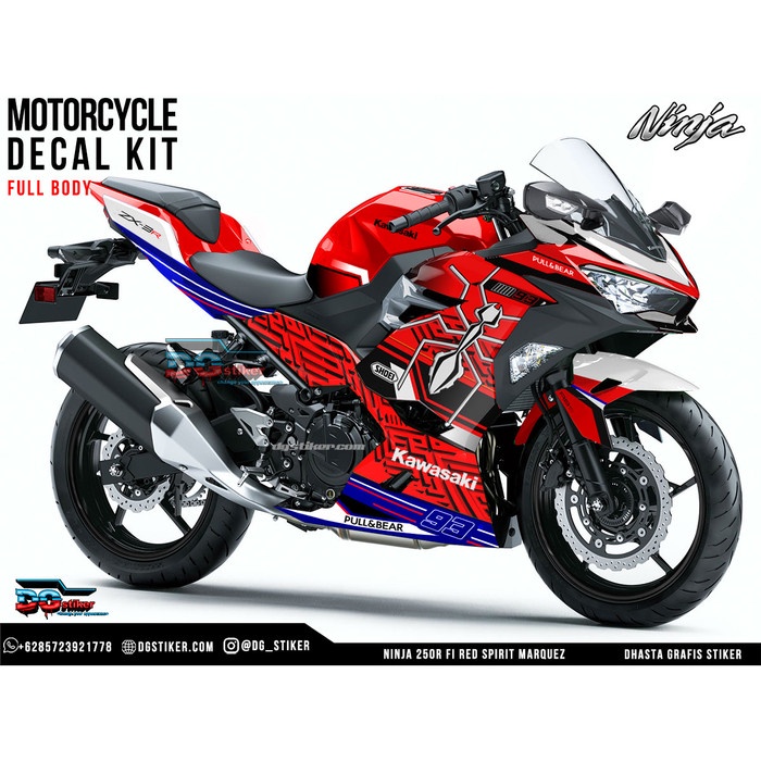 Decal Sticker Ninja 250R FI 2018 Red Spirit Marquez DG Stiker