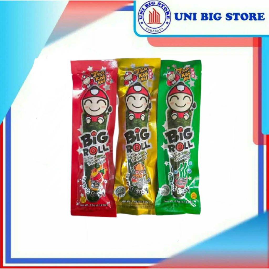 

Tao Kae Noi Big Roll Grilled Seaweed 3.6 Gram All Varian