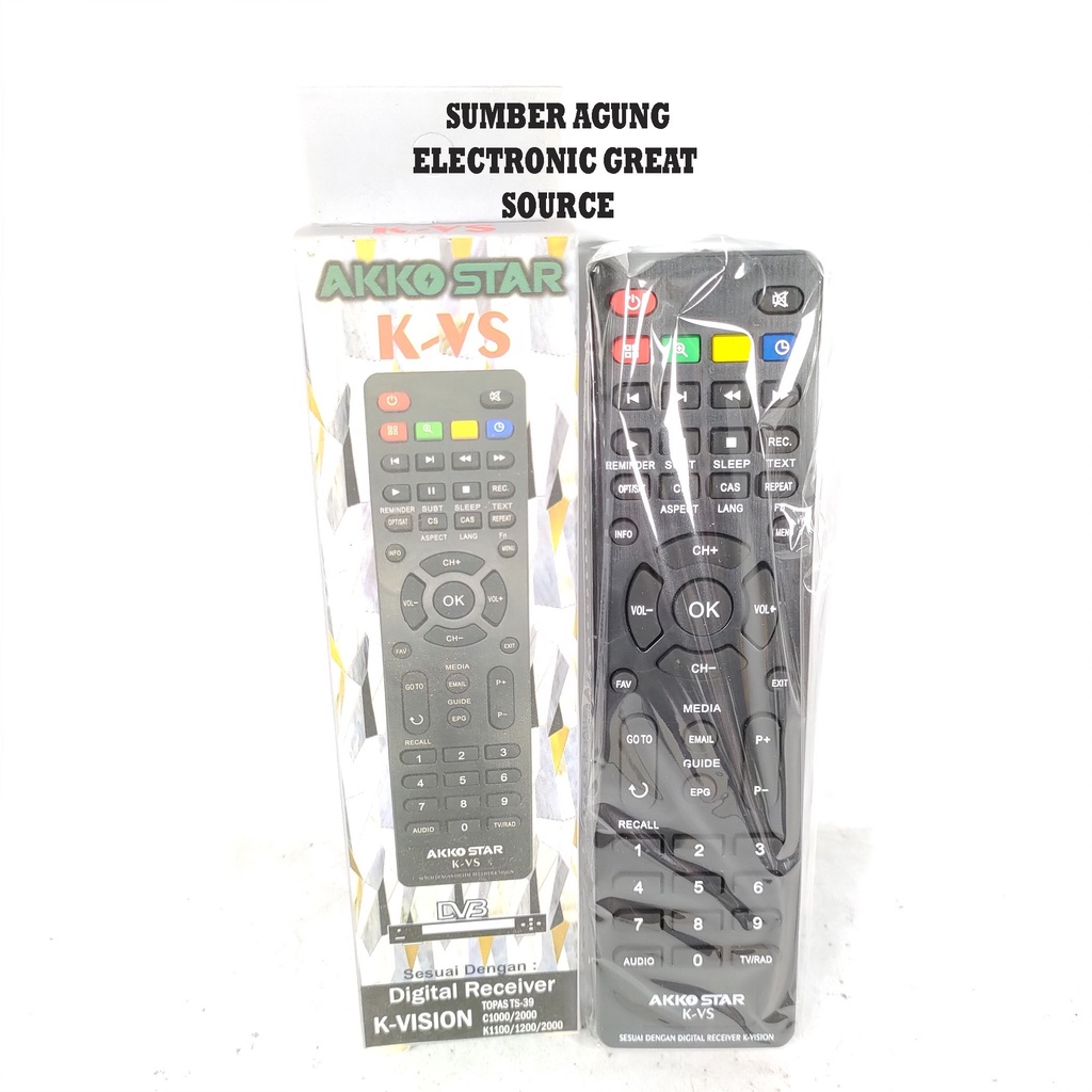 Akko Star KVS KVision Remot Akostar Parabola Receiver Topas TS39 Bromo C2000