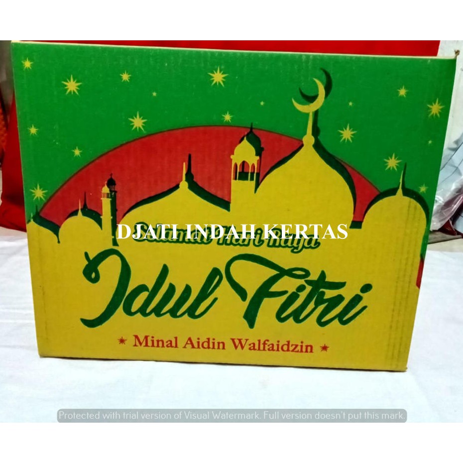 DISKON !!! Kardus Idul Fitri / Kardus Lebaran / Kardus Parcel Warna Kuning (Uk. 39x39x31) 10pcs