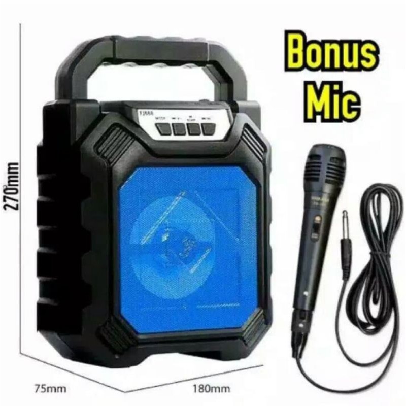 Speaker bluetooth Karaoke Free Mic Radio FM Super Bass Full