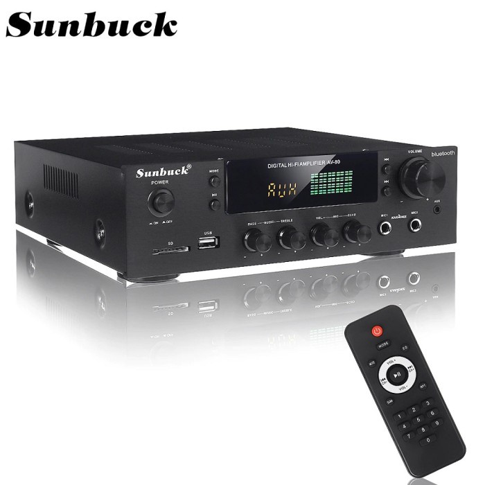 Sunb Audio Amplifier Bluetooth EQ Karaoke Home Theater FM Radio 2000W
