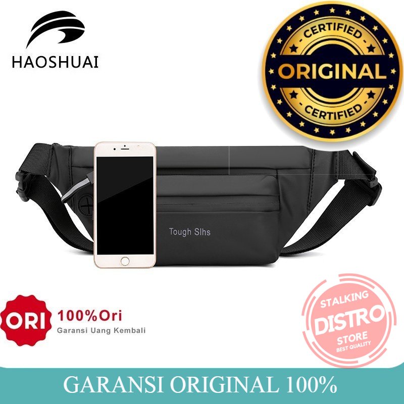 Waist Bag Pria HAOSHUAI 3393 ORIGINAL Waist Bag Pria Tas Selempang Pria Waterproof