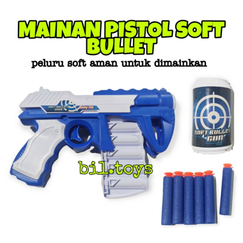 LG1 MAINAN ANAK LAKI LAKI PISTOL SOFT BULLET + SASARAN MAINAN ANAK TEMBAKAN PELURU LUNAK