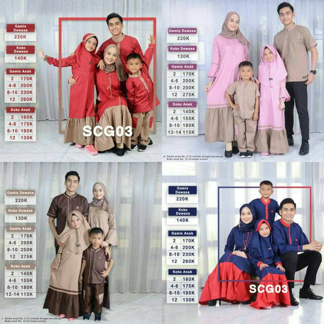 paket couple sarimbit keluarga muslim untuk lebaran baju gamis koko samara