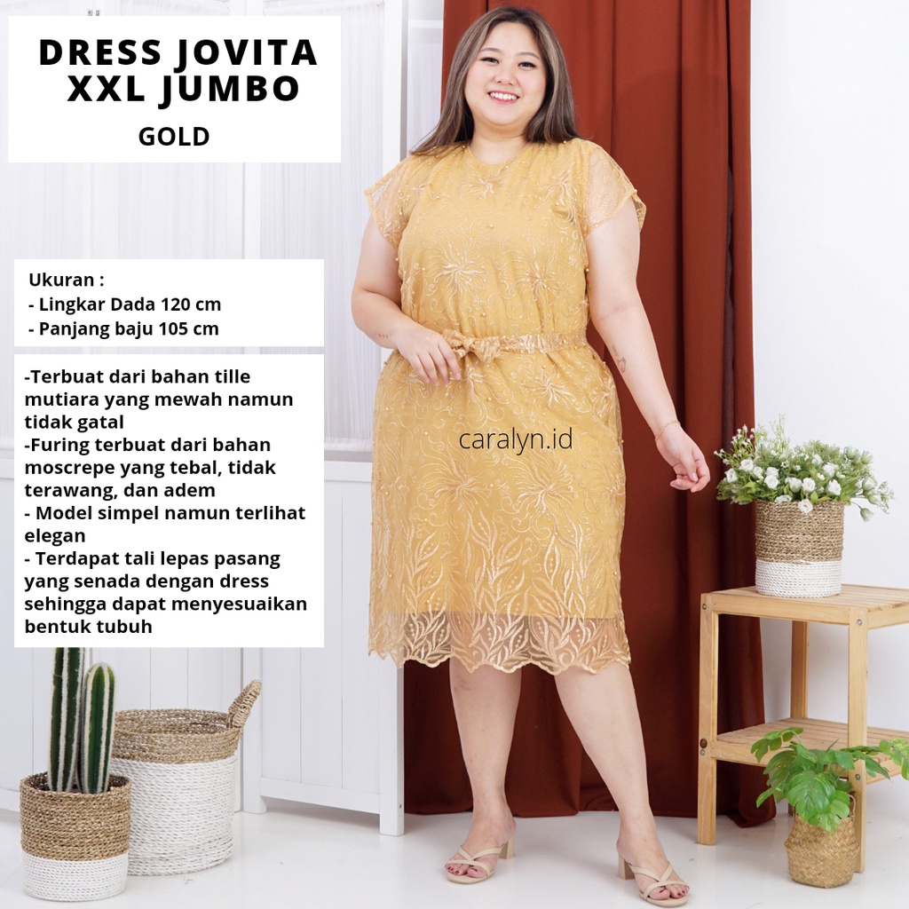 DRESS BRUKAT KOREA JOVITA BIGSIZE