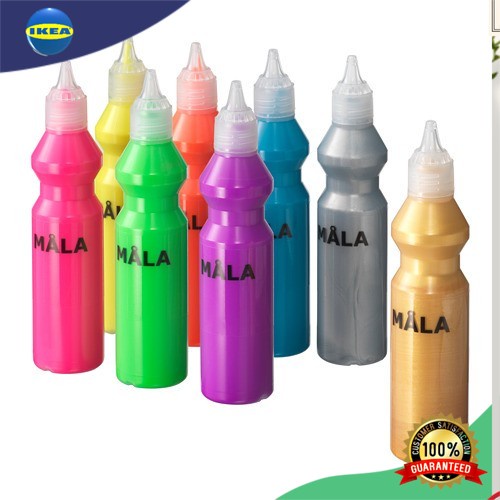 

IKEYA MAL Cat Air warna Neon dg Gliter 640ml isi 8pcs warna campuran peralatan menggambar anak