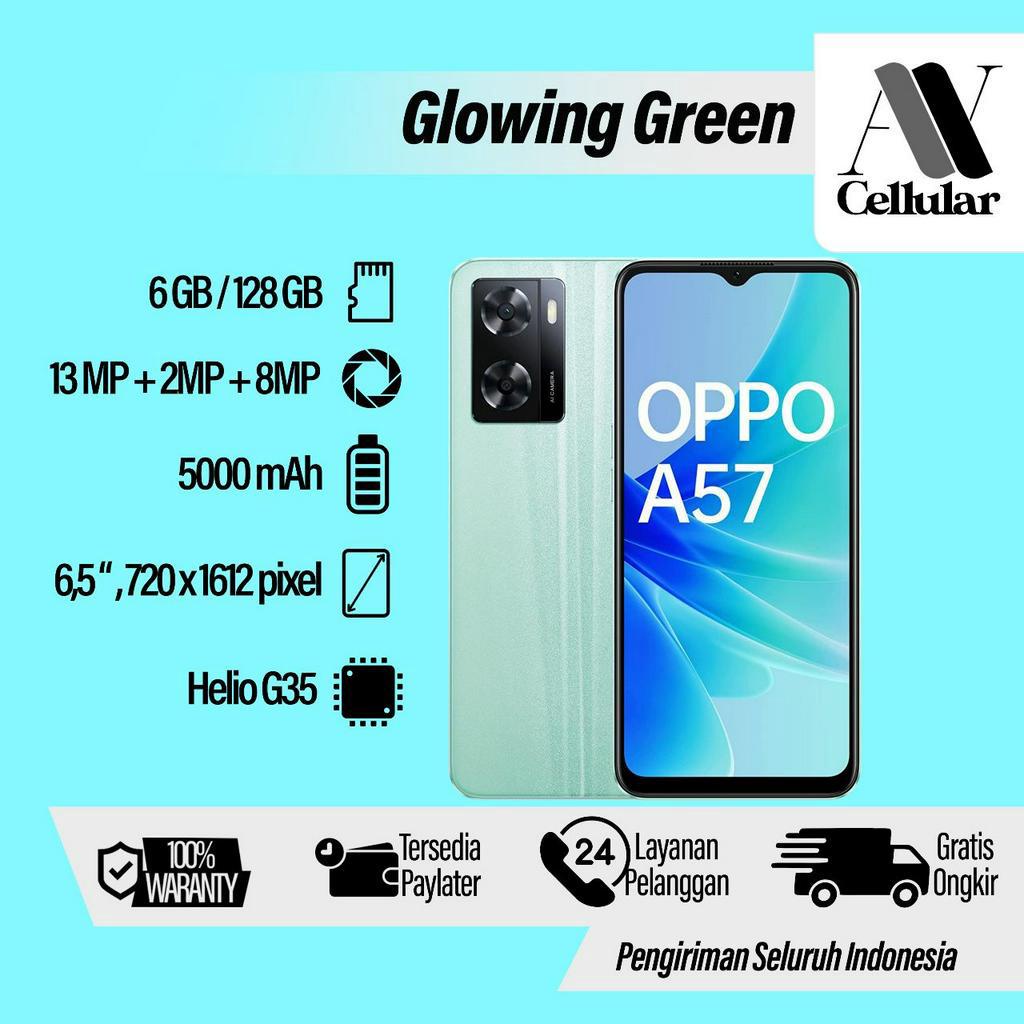 OPPO A57 RAM 6/128GB GARANSI 1 TAHUN FULLSET