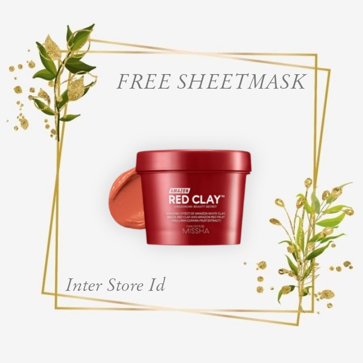 [PO 2hr] Missha Amazon Red Clay Pore Mask 110ml - FREE SHEETMASK