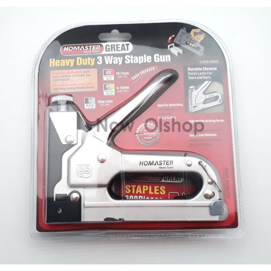 

[Sanivio] Staples Tembak HOMASTER Heavy Duty 3 Way Staple Gun