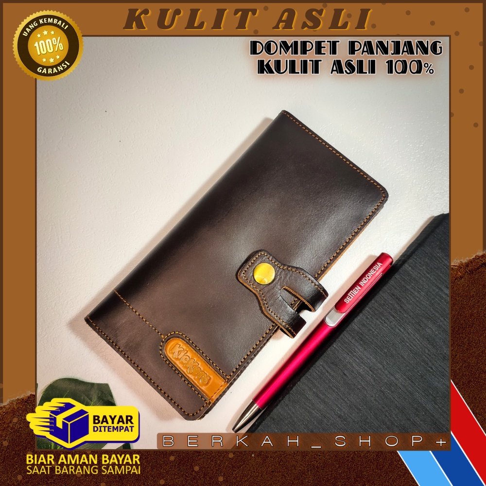 Dompet Pria Wanita Panjang Kulit Asli Original Garut 100% Embos Kickers - Dompet Panjang Kulit