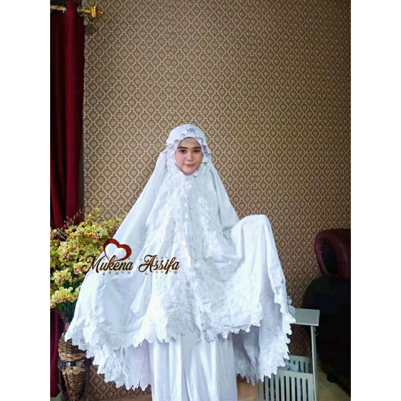 MUKENA PUTIH POLOS BORDIR PADANG BUKITTINGGI