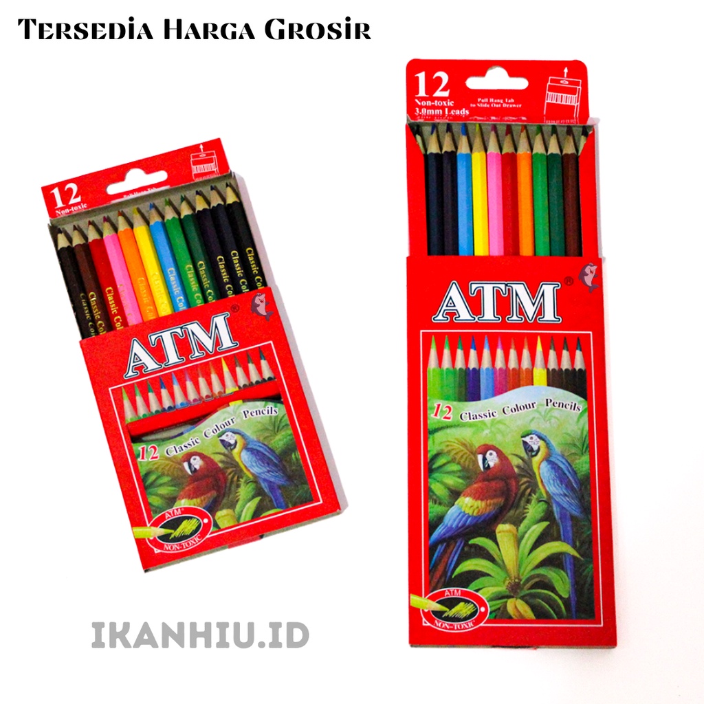 

Pensil 12 Warna Set Panjang Pendek ATM - Non Toxic Classic Colour Pencil - Gambar Murah Berkualitas