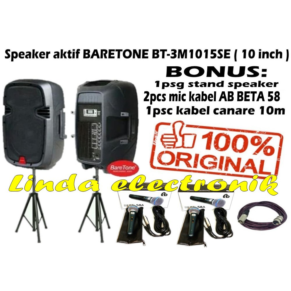 Speaker aktif baretone 3m1015se 10inch 1psg baretone 3m 1015