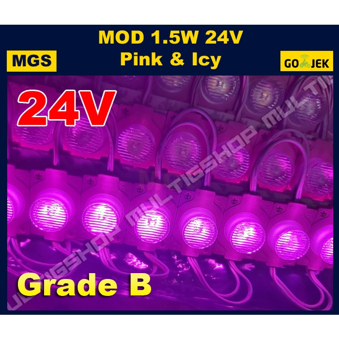 100Pcs Modul LED 1.5w 1 LED 24v - Pink Icy - AAA