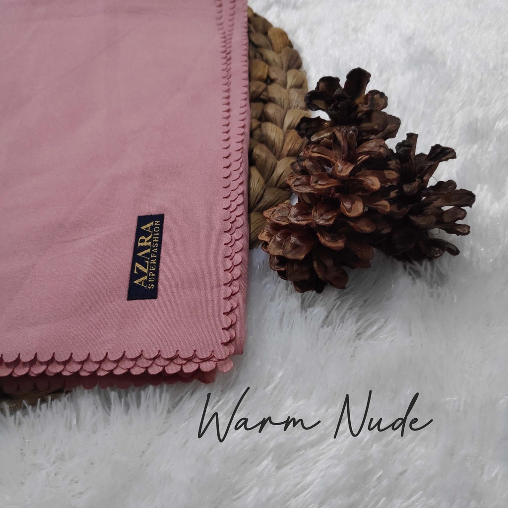HIJAB AZARA VOAL LASERCUT, VOAL AZARA, JILBAB SEGI EMPAT AZARA VOAL LC, AZARA VOAL JAPAN LC-Warm Nude