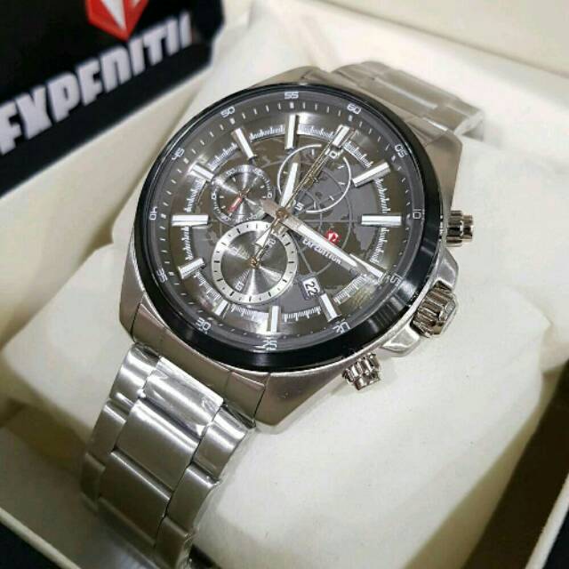 JAM TANGAN PRIA EXPEDITION RANTAI SILVER BLACK EP-6743 ORIGINAL