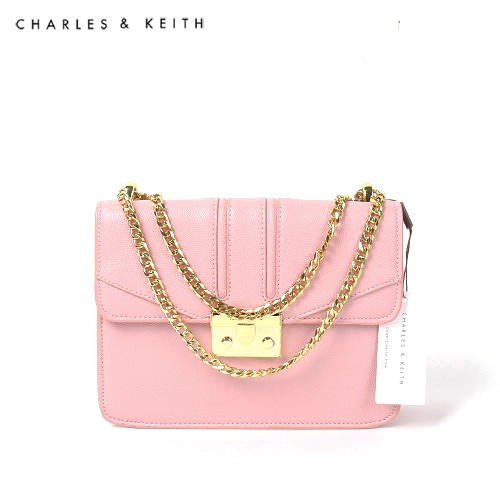 TAS SELEMPANG WANITA CHARLES & KEITH SHOULDER BAG CNK-4292 PINK ORIGINAL IMPORT BATAM TERMURAH