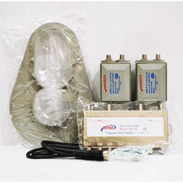 LNB Matrix Parabola 2 in 1 C Band (V/H) (2 Satelit 6 Receiver)