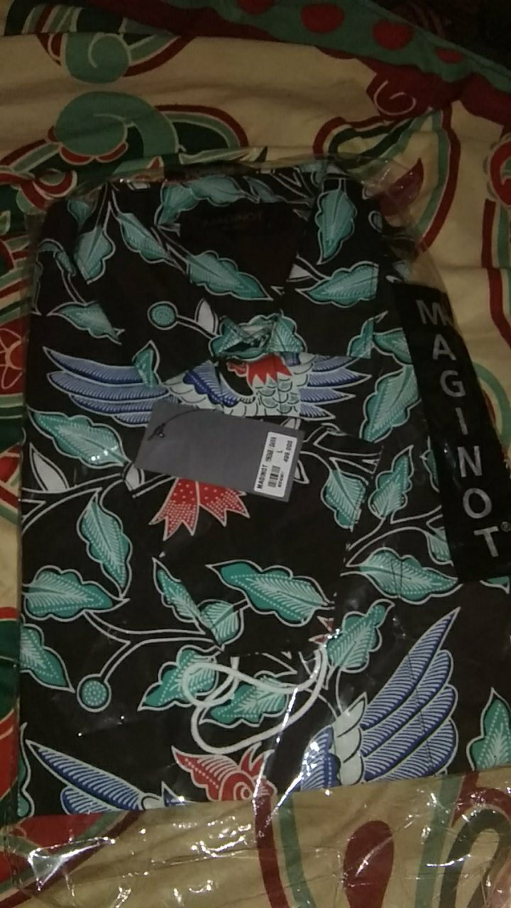 Maginot Kemeja Batik 2.0 Daiva-ss Lengan Pendek Pria + Free Masker