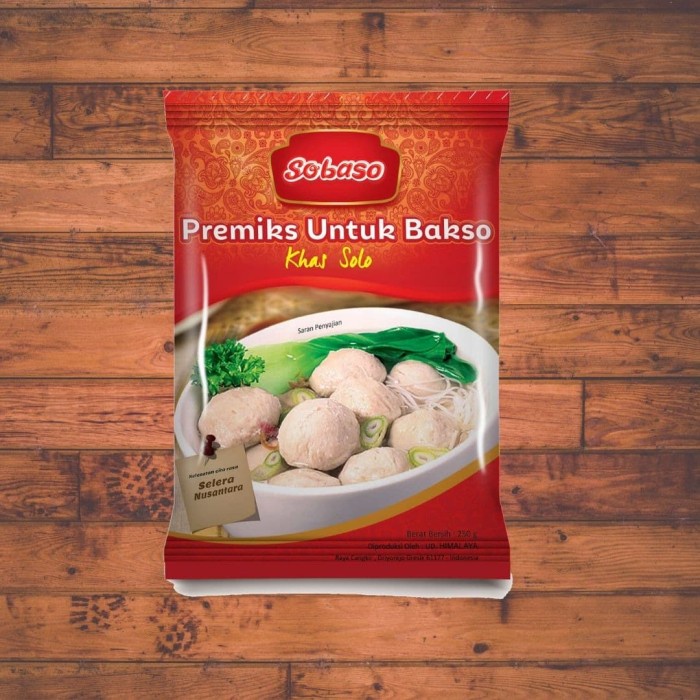

MURAH SOBASO TEPUNG PREMIKS UNTUK BAKSO KHAS SOLO 250 GR