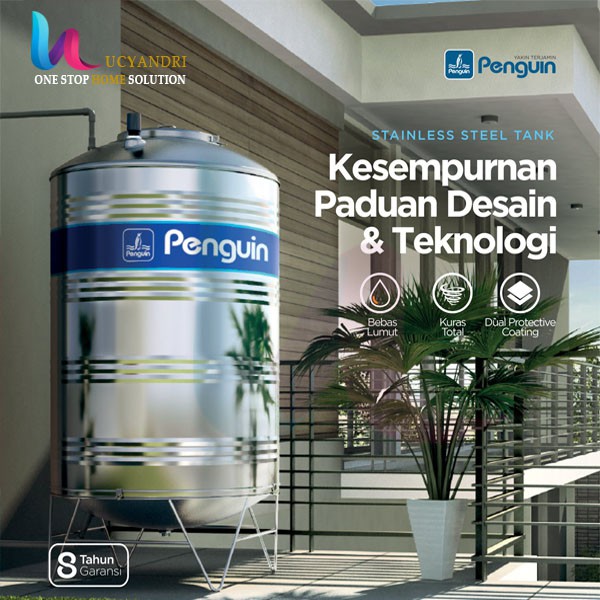 Toren Air Penguin Stainless Steel TBSK 1500 Tangki Air Stainles FREE ONGKIR