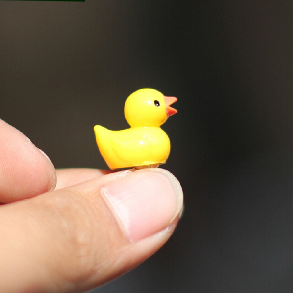 &lt; E2id &amp; &gt; 10pcs Miniatur Bebek Kuning Bahan Resin Untuk Dekorasi Rumah Boneka