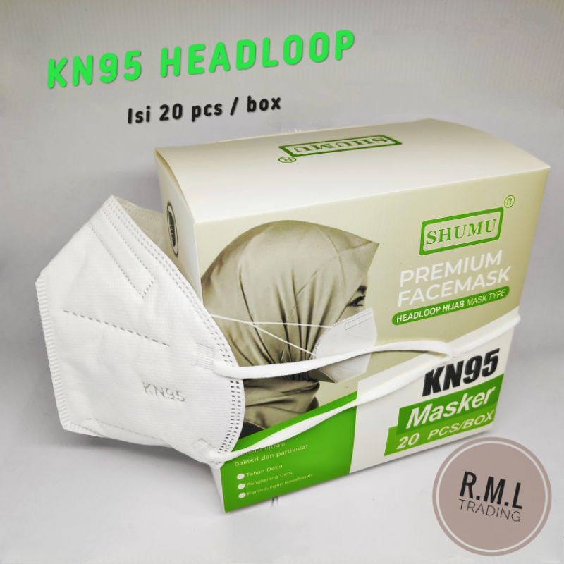 Masker KN95 Hijab SHUMU Headloop isi 20 pcs