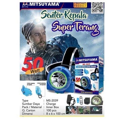 COD SENTER KEPALA 50 WATT MITSUYAMA MS-2039 CAHAYA PUTIH SUPER BRIGHTNESS