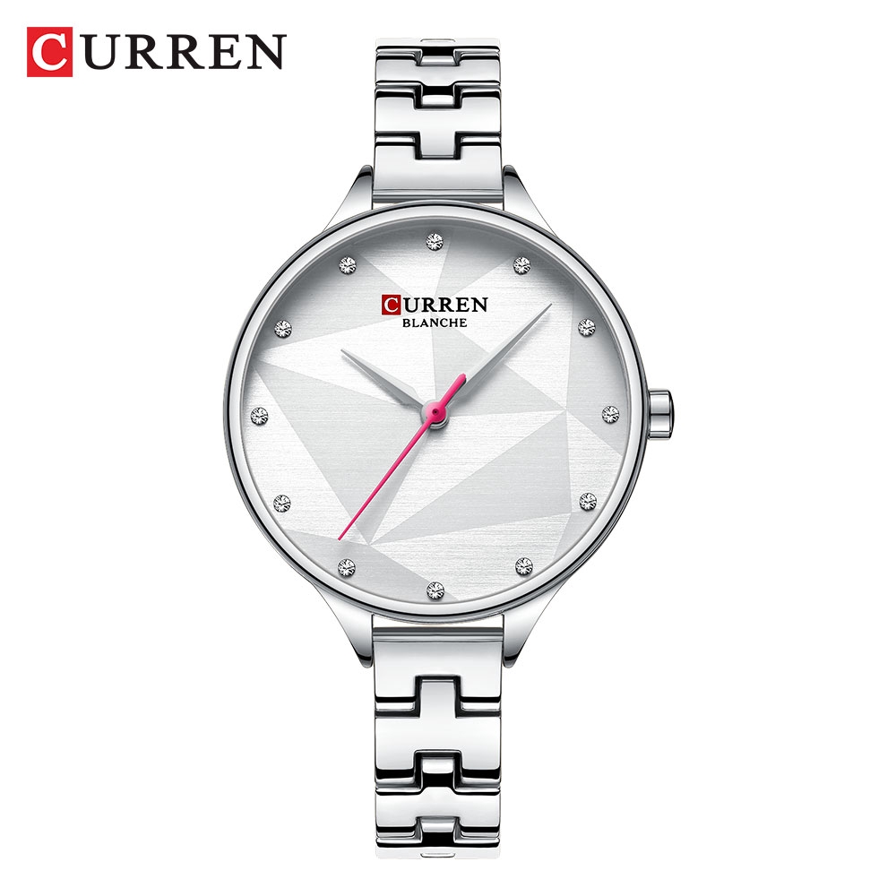 

Jam Wanita Curren Ladies Quartz Watch Simple Stainless Steel Strap Waterproof Watch + Box