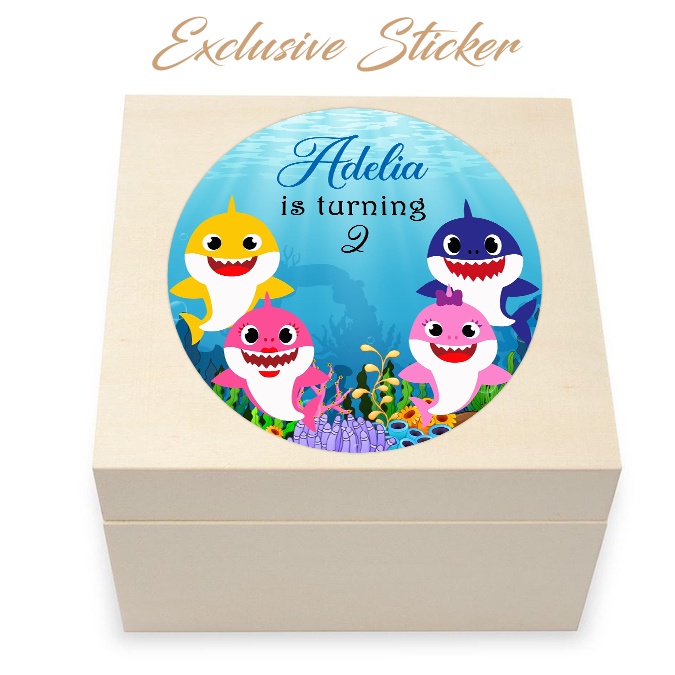

50 STIKER / STICKER BABY SHARK 2-5 UTK BAG / BENTO / SOUVENIR ULTAH ULANG TAHUN