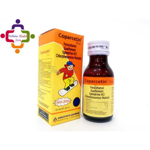 Original Coparcetin Syrup 60 ml Jeruk / Batuk Pilek Disertai Demam Anak