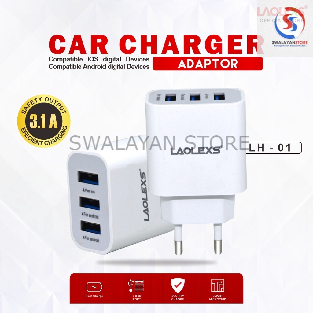 Charger Adaptor LH-01 / 3 Port Ultra Compact Charger Compatible LAOLEXS