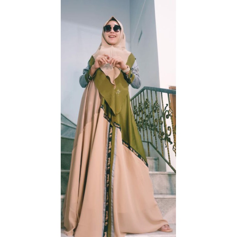 FASHION NK MUSLIMAH | Gamis Syari Ceruty Printing Mewah | Gamis wanita Reamaja Kekinian | Gamis Ibu