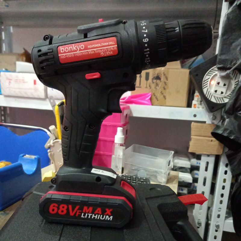 BONKYO BOR CORDLESS DRILL  68VF MAX LITHIUM FULL SET