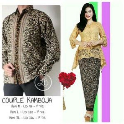 SB Collection Couple Stelan Kebaya Raeann Rok Plisket Maxi Jumbo Dan Kemeja Batik Pria