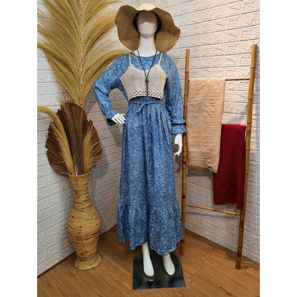 GAMIS KOREAN WITH VEST KOREAN (IMPORT)/GAMIS VISCOSE PREMIUM X RAJUT IMPORT KD022