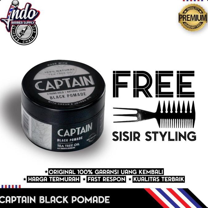 Captain Black Pomade / Pomade Penghitam Rambut / Pomade Hitam Terbaru