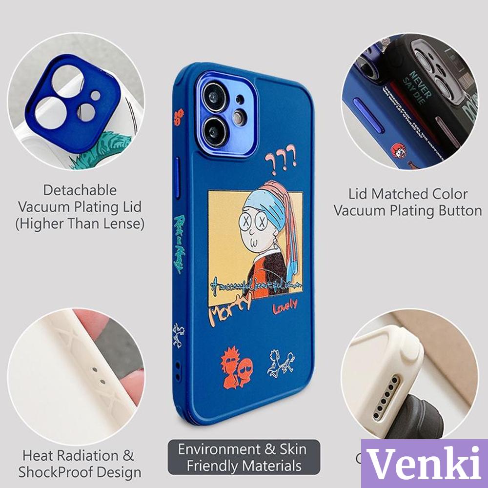 Venki - Soft Case Hp Tahan Goncangan Untuk Iphone 12pro / Max / Se 2020 / 7plus / 8 / Max / Xr / 12pro / Xs / 11 / 8plus