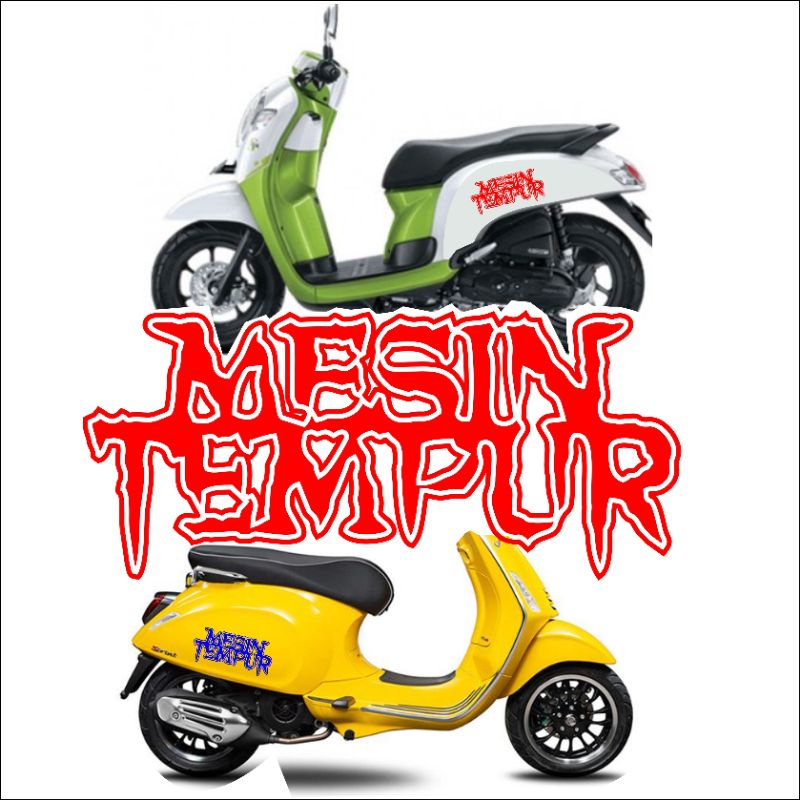 Stiker Cutting Band Metal Mesin Tempur Scoopy 2018 2021 Vespa Genio