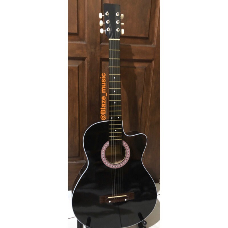 [PAKET FULLSET] Gitar akustik YMH PEMULA CUSTOM MURAH Hitam dan Natural