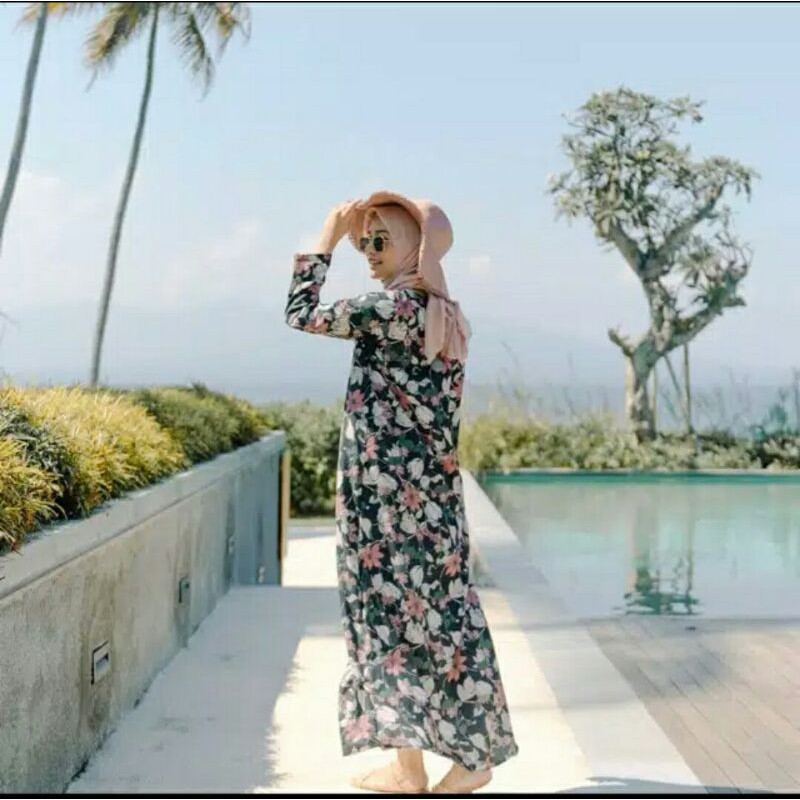 Tropical Dress Vanilla Hijab