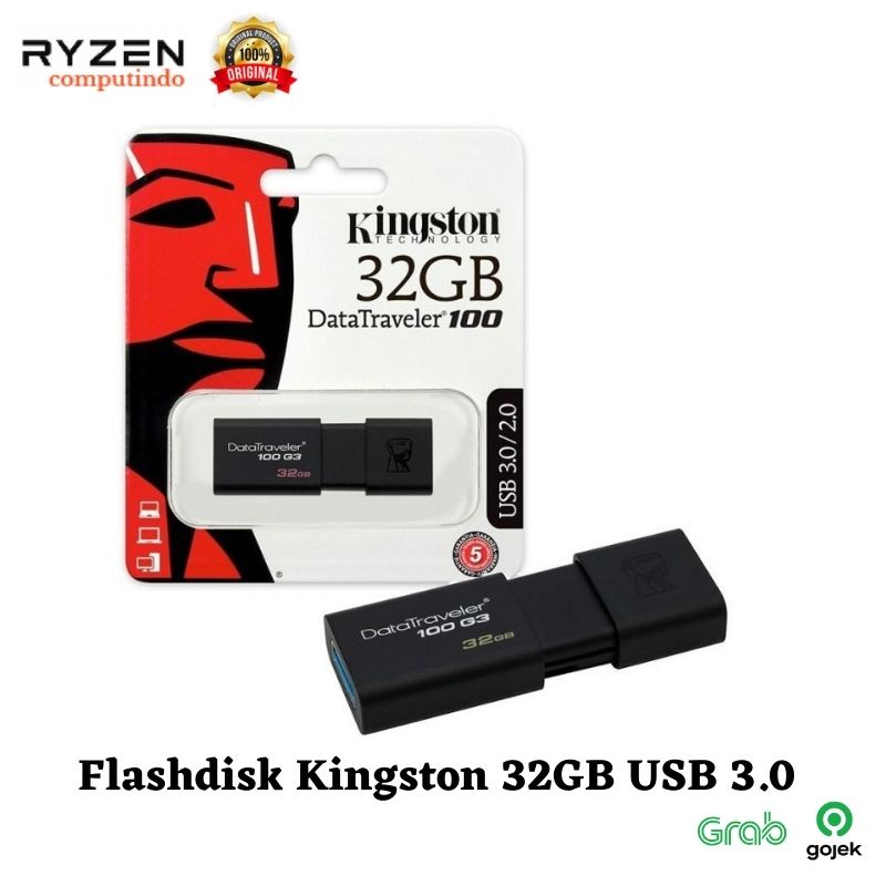 Flashdisk Kingston 32GB USB 3.0 DT100 G3 FlasDisk KGS DT100G3 32GB
