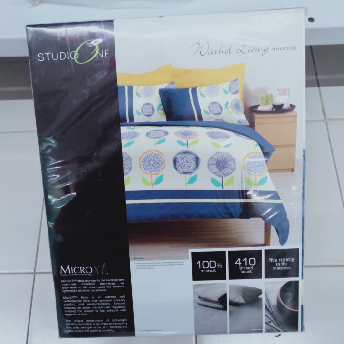 Sprei bantal guling Studio one 160x200 - Biru