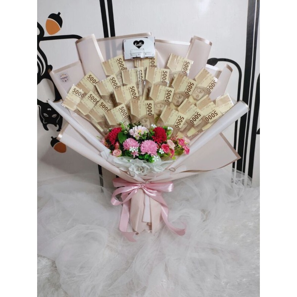 Real Money Bouquet Buket Uwang Asli kelipatan 5k Buket Murah Semarang Buket Wisuda,Ultah, Anniversar