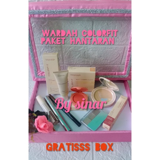 wardah colorfit make-up hantaran pernikahan gratis box/wardah colorfit lipaint wardah paket makeup l